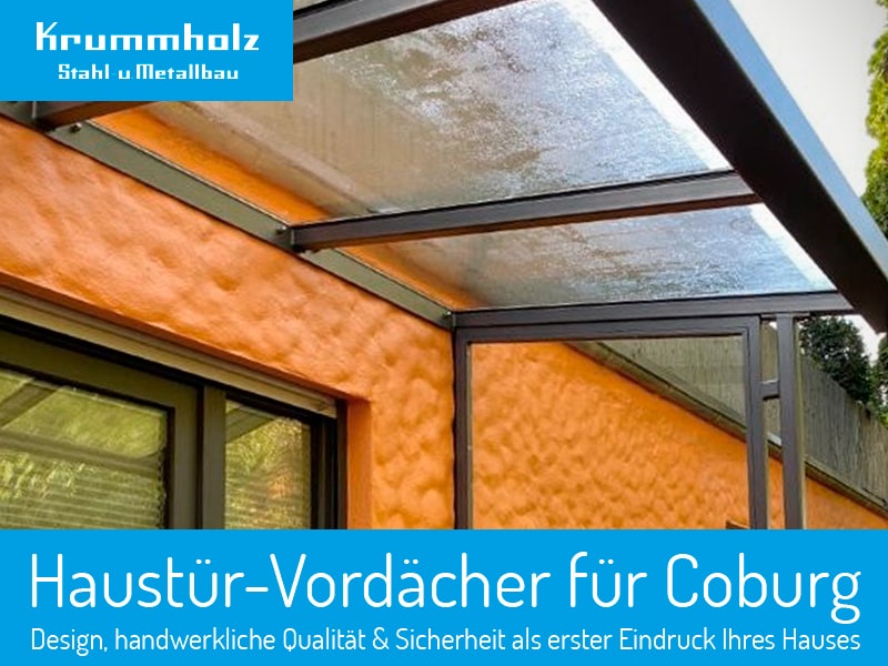 Haustür-Vordächer Coburg - Referenz Anbau im Garten