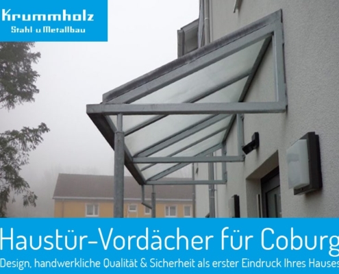 Haustür-Vordächer Coburg - Referenz klassisch am Haus-Eingang