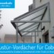 Haustür-Vordächer Coburg - Referenz klassisch am Haus-Eingang
