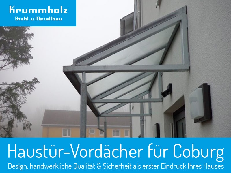 Haustür-Vordächer Coburg - Referenz klassisch am Haus-Eingang