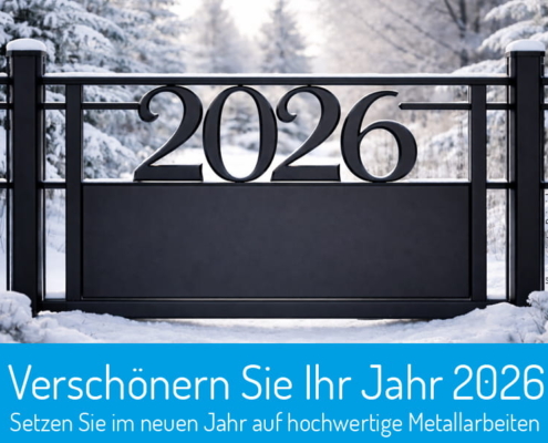 2026 Jahr mit Metall verschönern
