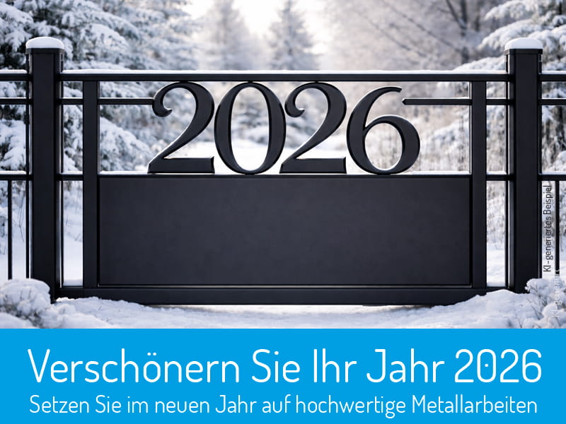 2026 Jahr mit Metall verschönern